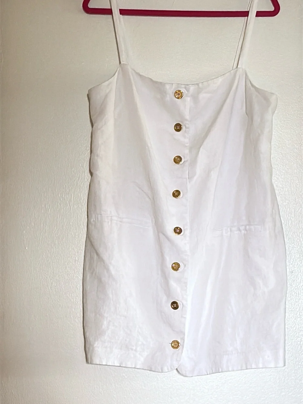 J.Crew Claudia White Linen Button Front Mini Dress Size L